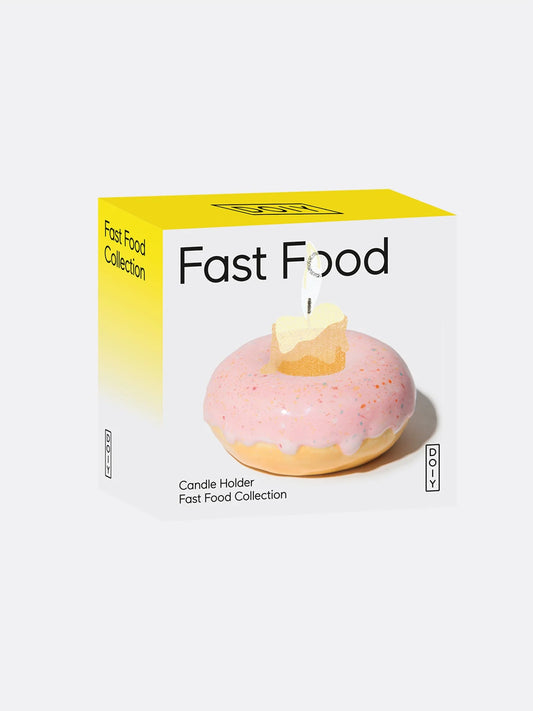 Fast Food Candle Holder Donut Pink