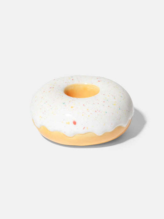 Fast Food Candle Holder Donut White