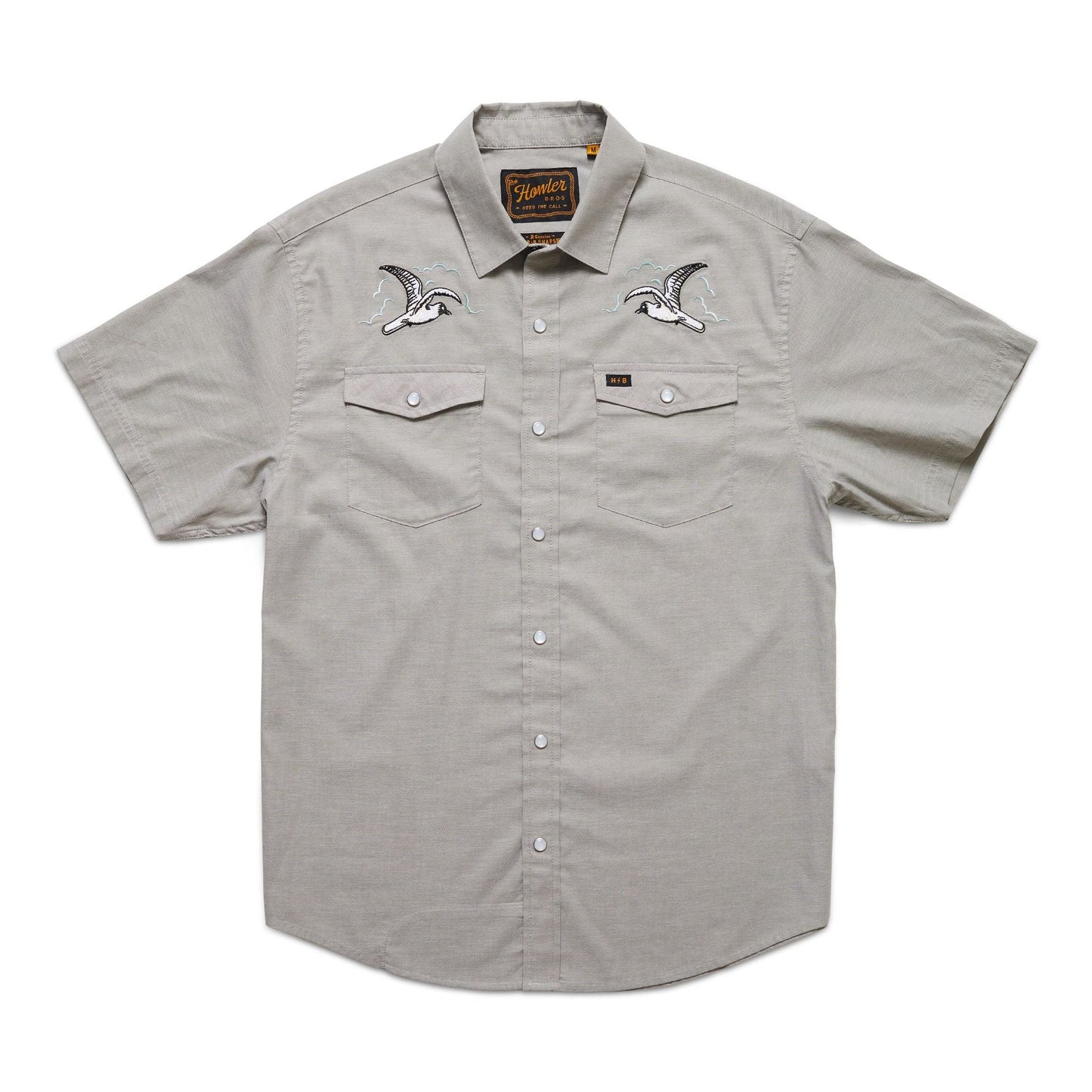 H and B Snapshirt : Seagulls : Grey Oxford