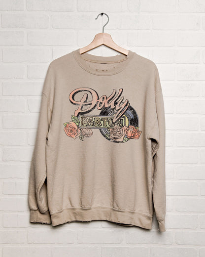 Dolly Parton Rose Record Thrifted Sweatshirt - Sand