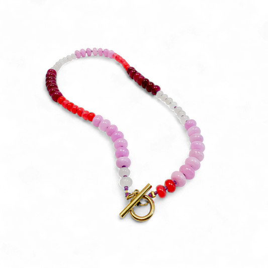 Bold Stone Necklace - Blush Crush