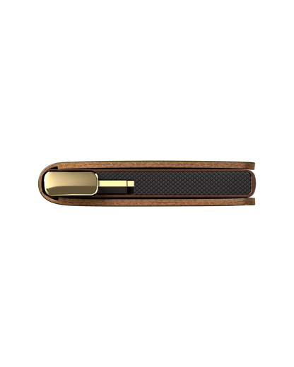 Premium Slimwallet Emboss Lines Cognac +