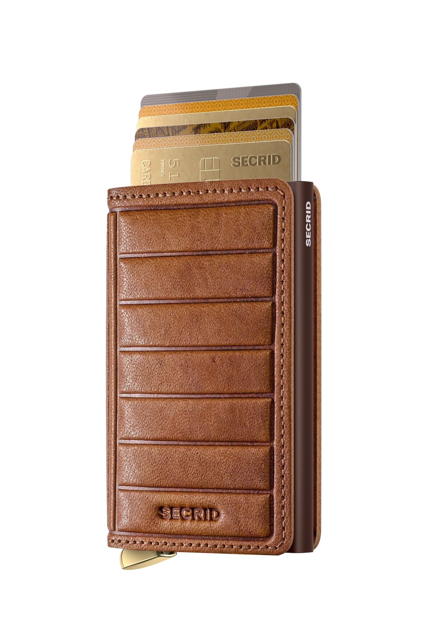 Premium Slimwallet Emboss Lines Cognac +