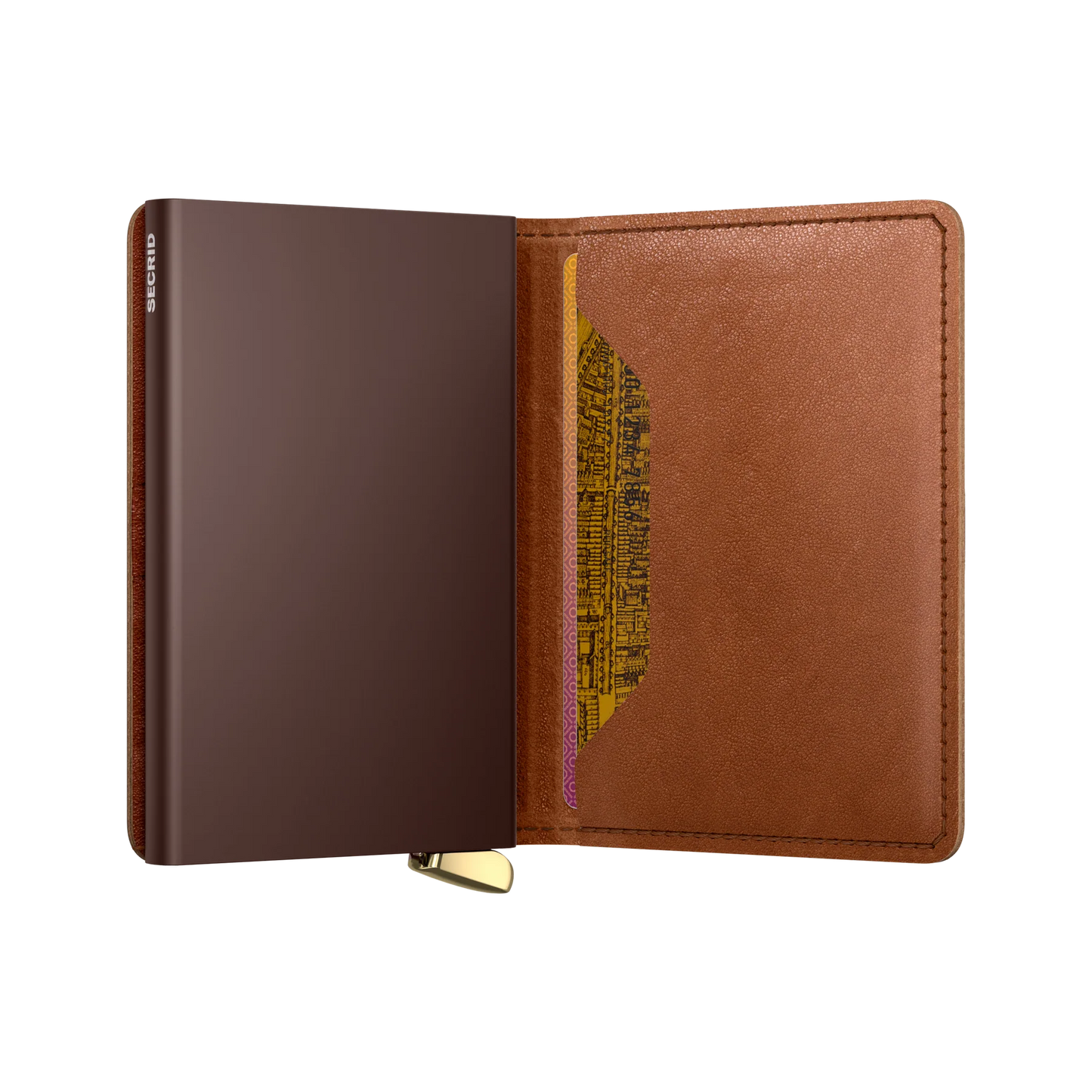 Premium Slimwallet Emboss Lines Cognac +