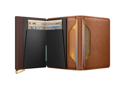 Premium Slimwallet Emboss Lines Cognac +