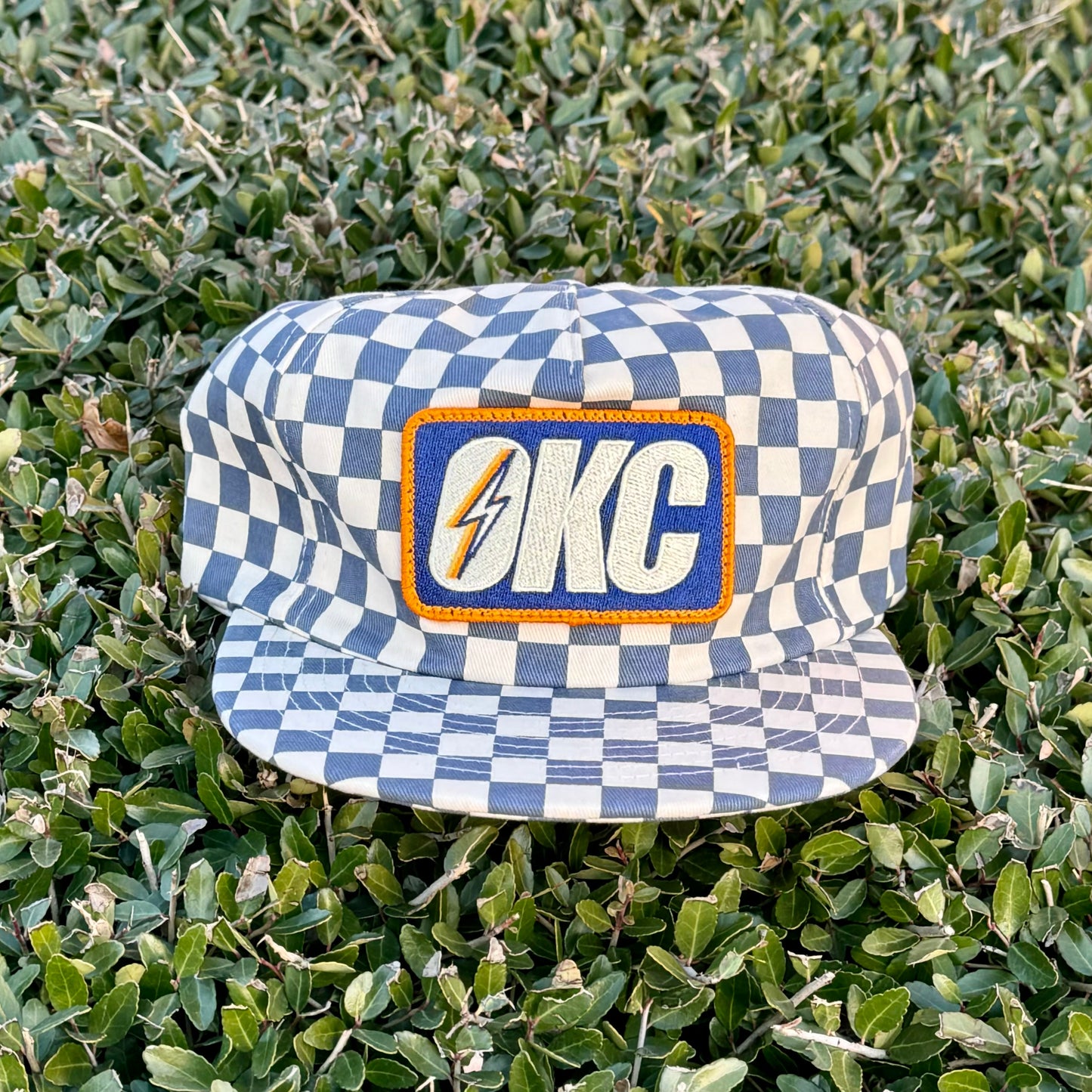 OKC Bolt Hat - Blue Checker