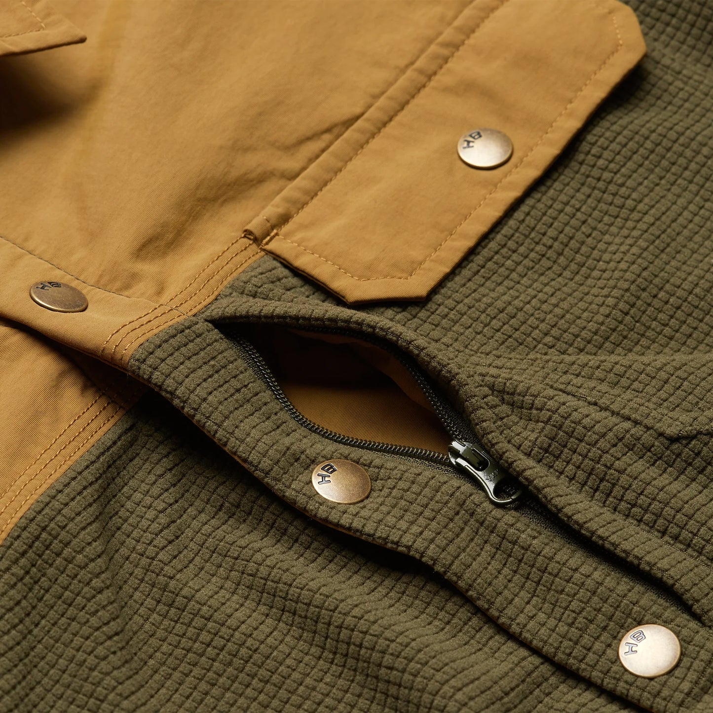 Vapors Grid Fleece Shirt : Olive Tree - Antique Bronze