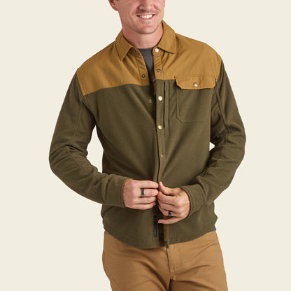 Vapors Grid Fleece Shirt : Olive Tree - Antique Bronze