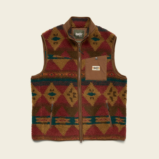 Chisos Fleece Vest - Mitla Motifs : Russet