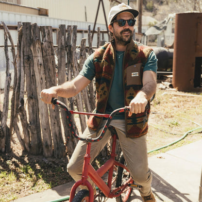 Chisos Fleece Vest - Mitla Motifs : Russet