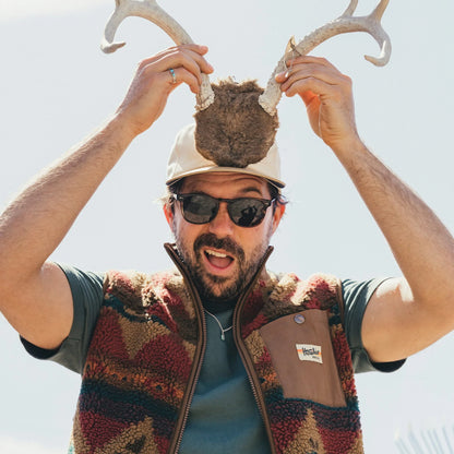 Chisos Fleece Vest - Mitla Motifs : Russet