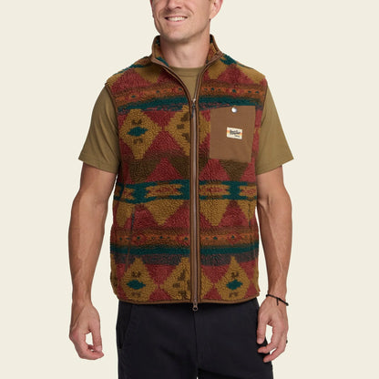 Chisos Fleece Vest - Mitla Motifs : Russet