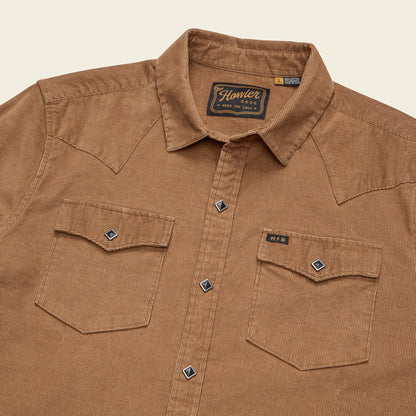 Banning Corduroy Snapshirt - Mink Brown