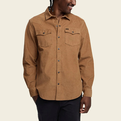 Banning Corduroy Snapshirt - Mink Brown