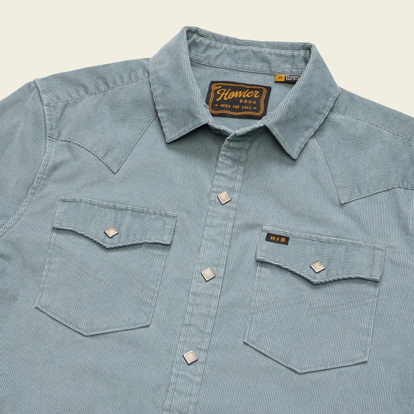 Banning Corduroy Snapshirt - Iron Blue