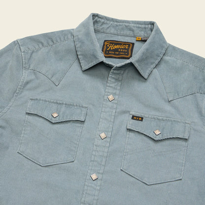Banning Corduroy Snapshirt - Iron Blue