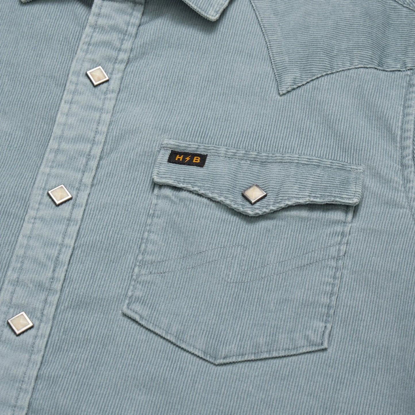 Banning Corduroy Snapshirt - Iron Blue