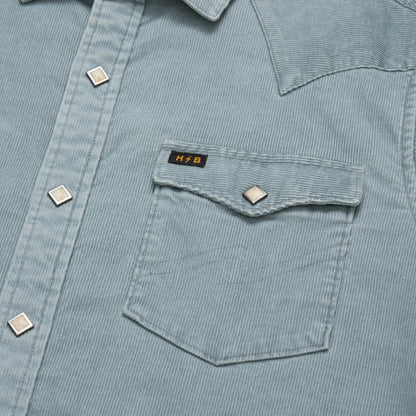 Banning Corduroy Snapshirt - Iron Blue