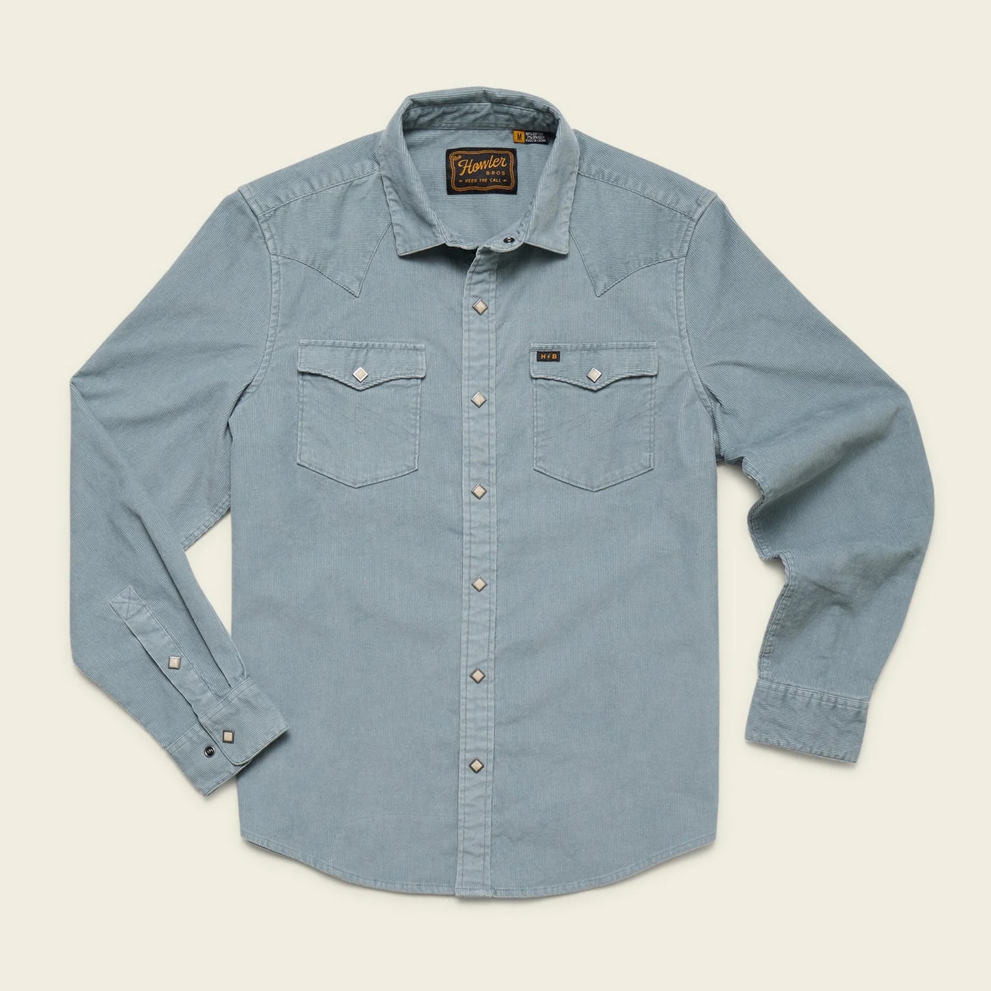 Banning Corduroy Snapshirt - Iron Blue