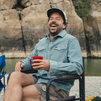 Banning Corduroy Snapshirt - Iron Blue