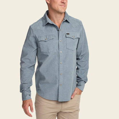 Banning Corduroy Snapshirt - Iron Blue