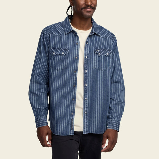 Dust Up Denim Snapshirt - Merle Stripe