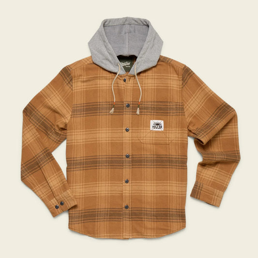 Salvo Hooded Blanket Flannel - Mesa Plaid : Duck Brown