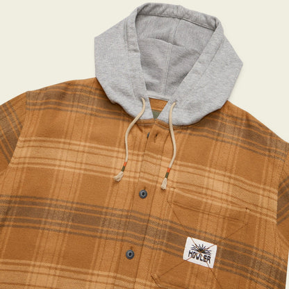 Salvo Hooded Blanket Flannel - Mesa Plaid : Duck Brown