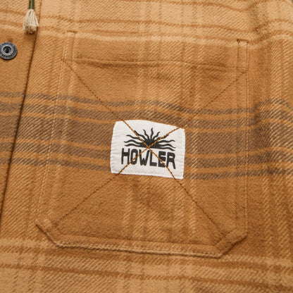 Salvo Hooded Blanket Flannel - Mesa Plaid : Duck Brown