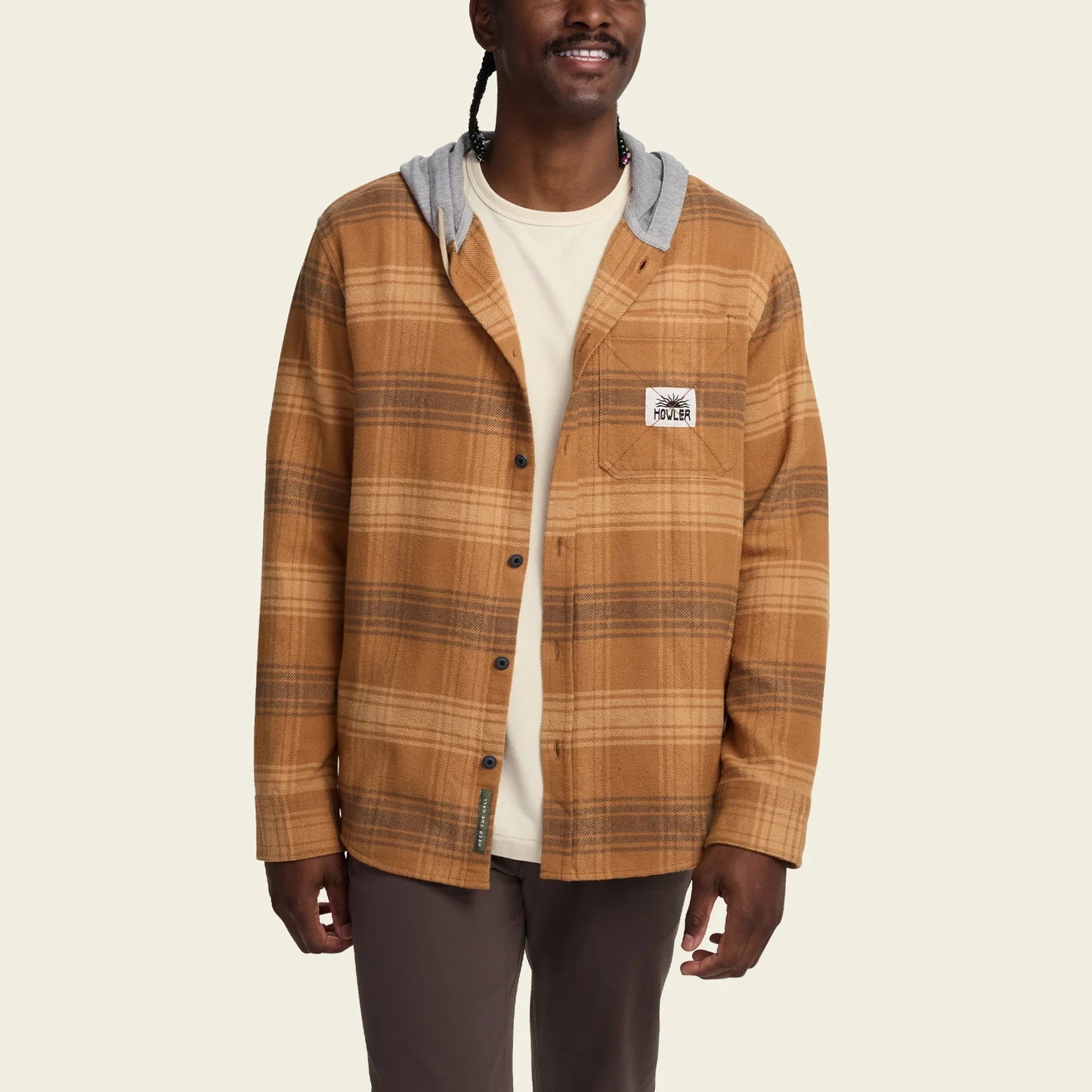 Salvo Hooded Blanket Flannel - Mesa Plaid : Duck Brown