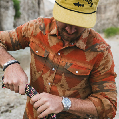 Sheridan Flannel - Mitla Motifs : Terracotta