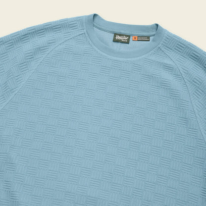 Eleos Fleece Crewneck : Grids : Iron Blue