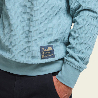 Eleos Fleece Crewneck : Grids : Iron Blue