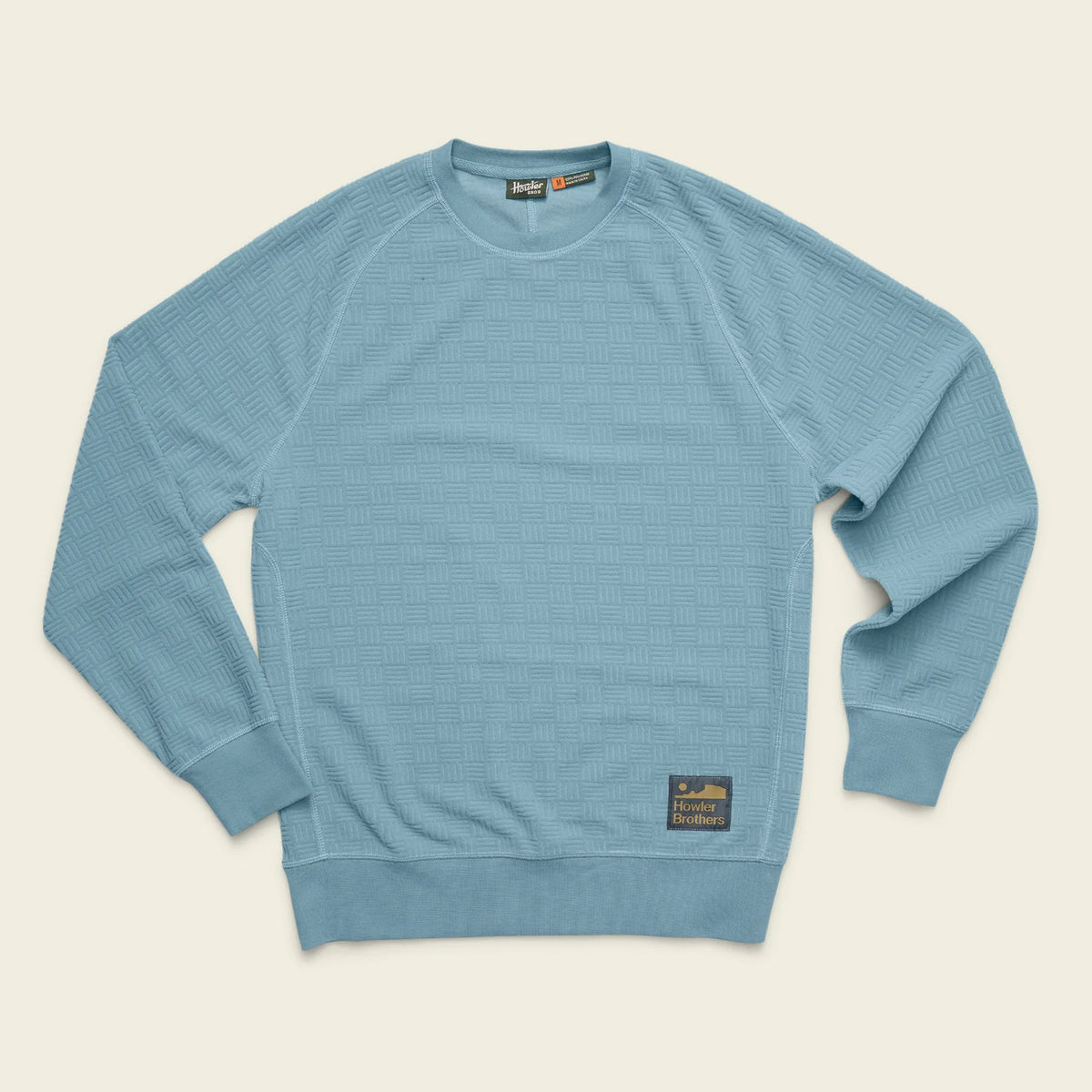 Eleos Fleece Crewneck : Grids : Iron Blue