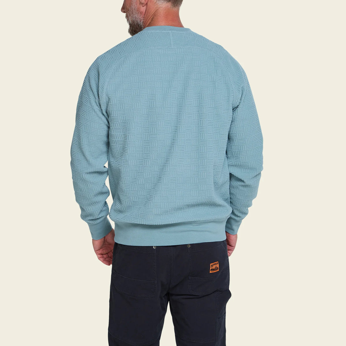 Eleos Fleece Crewneck : Grids : Iron Blue
