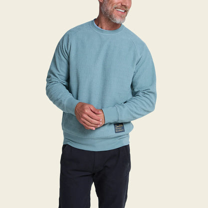 Eleos Fleece Crewneck : Grids : Iron Blue