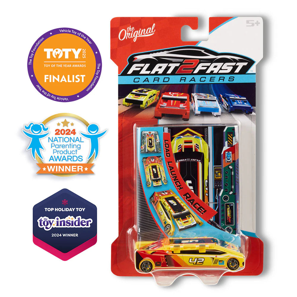 Flat 2 Fast Card Racers - Yellow