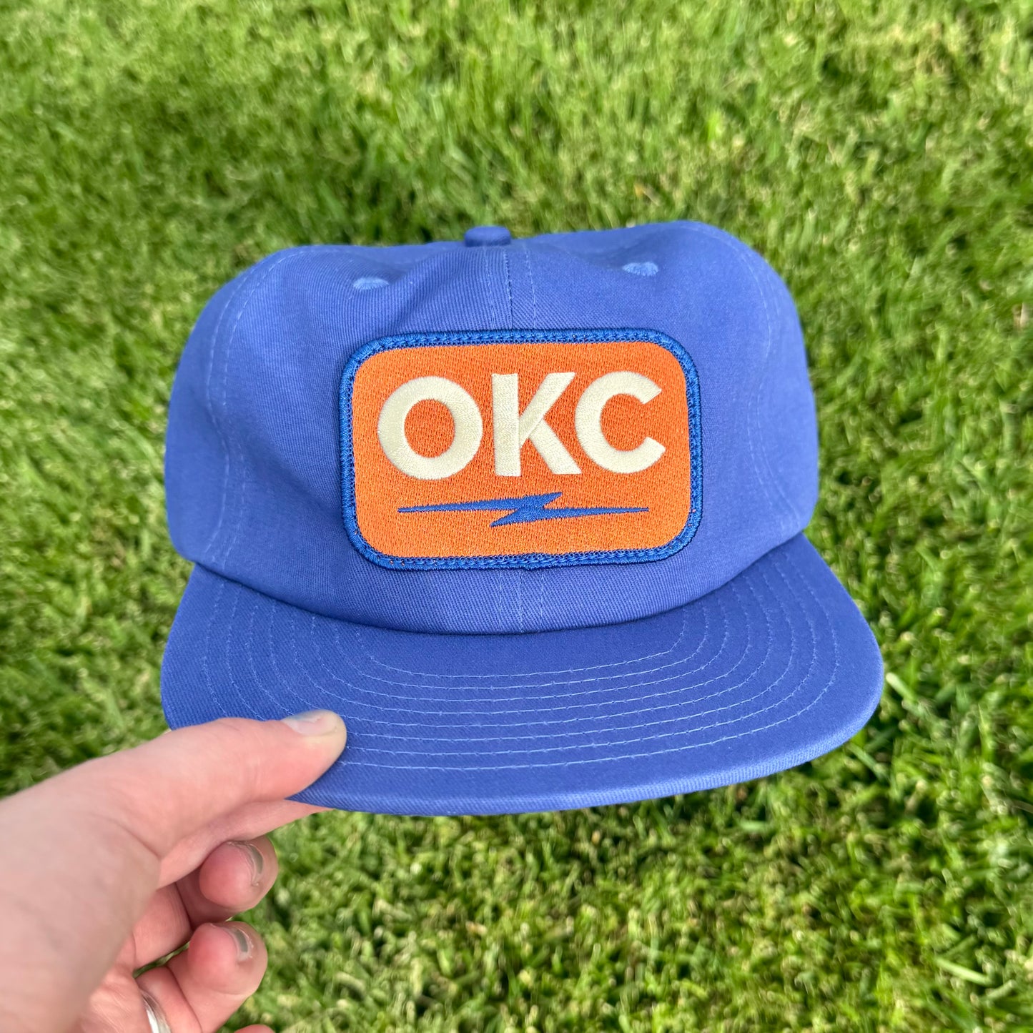 Orange OKC Bolt Patch Hat - Royal Blue