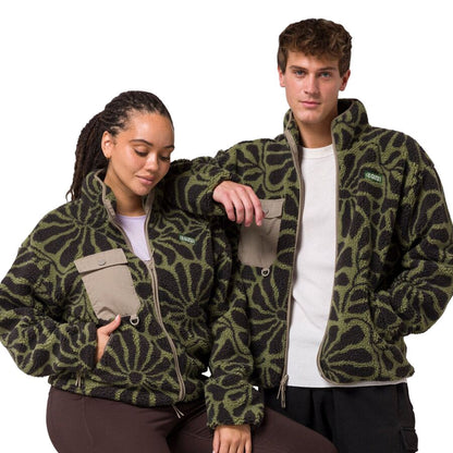 Wildflowers Full Zip High Pile Fleece - Fern
