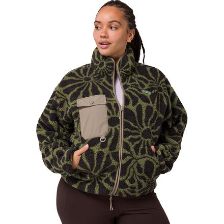 Wildflowers Full Zip High Pile Fleece - Fern