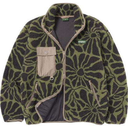 Wildflowers Full Zip High Pile Fleece - Fern