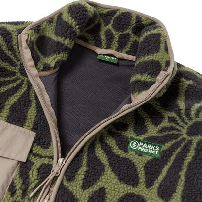 Wildflowers Full Zip High Pile Fleece - Fern