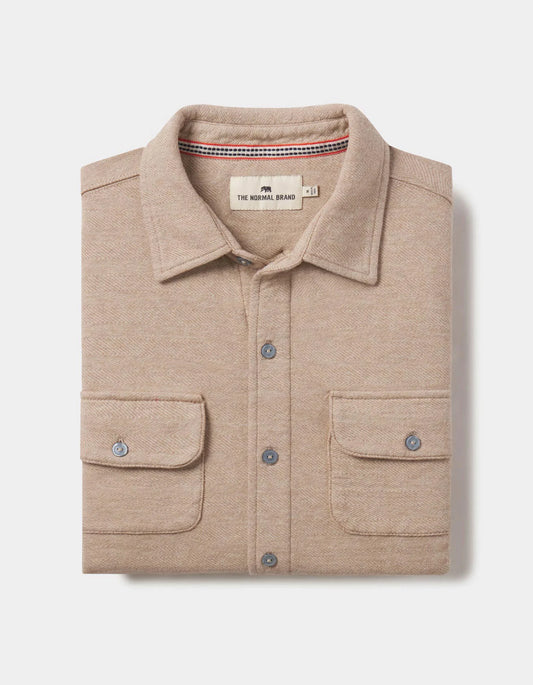 Textured Knit Shirt - Tan