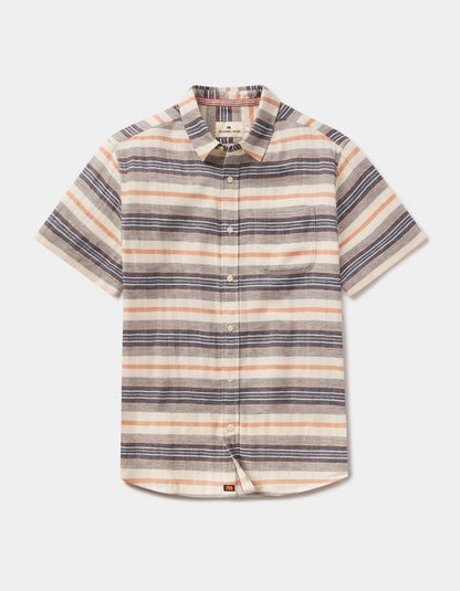 Freshwater Button Up Shirt - Adobe Rose Stripe