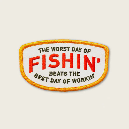 Fishing Beats Working Embroidered Iron On Patch