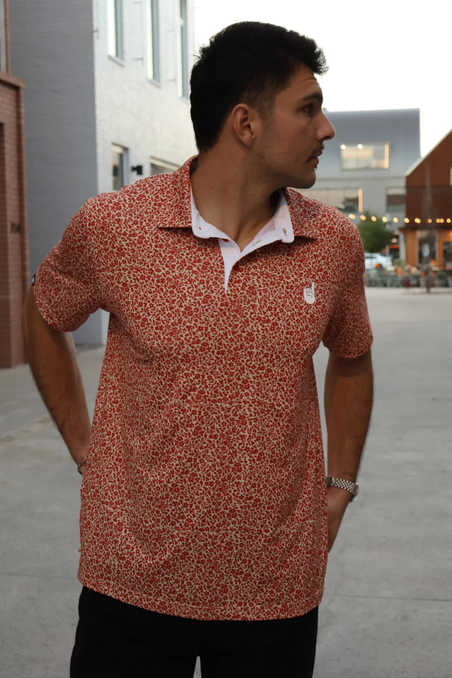 OU Floral Pattern Polo