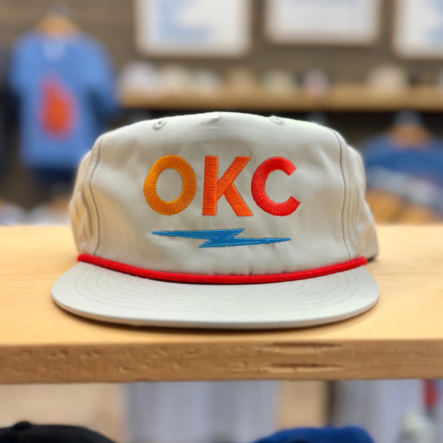 OKC Bolt Embroidered Rope Hat - Sunset