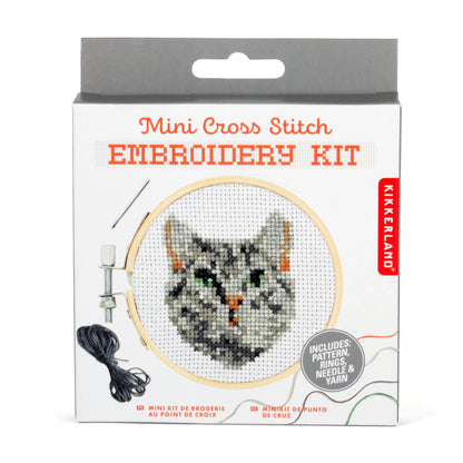 Tabby Cat Mini Cross Stitch Embroidery Kit