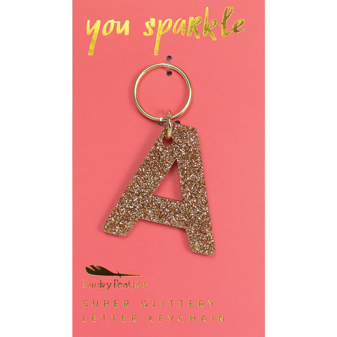 Glitter Keychain - Letter A