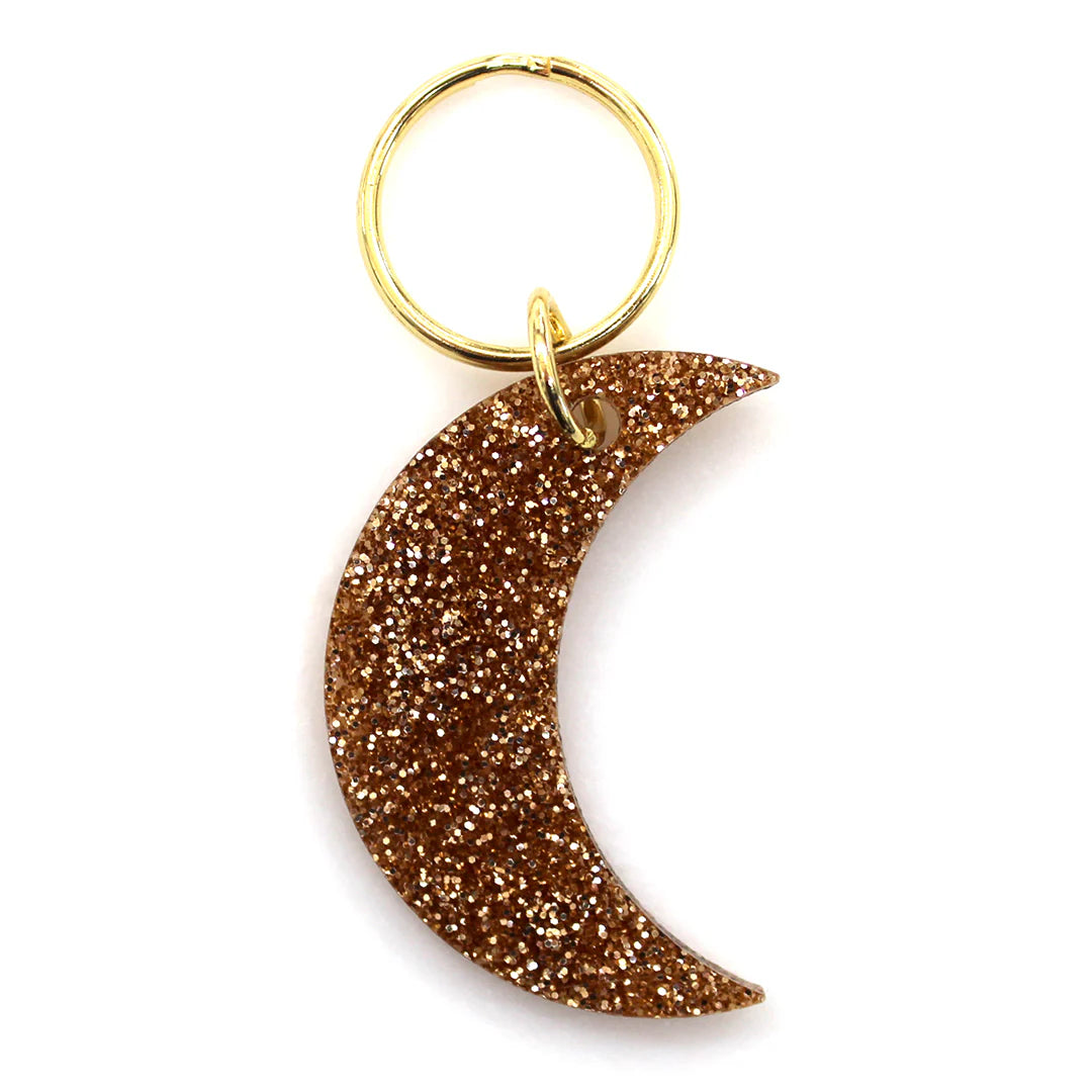 Gold Glitter Key - Moon